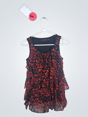 LAVENA Red Polka Dot Dress
