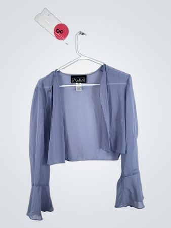 Alex Evenings Purple Sheer Top