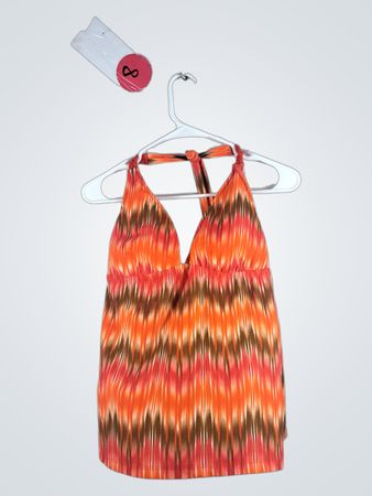 Orange Tie-Dye Halter Dress