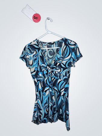 Maridosa Blue Floral Short Sleeve Top