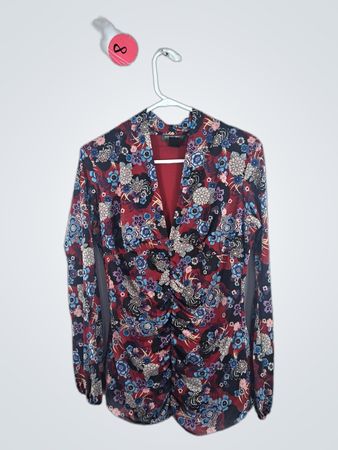 Bisou Bisou Floral Long Sleeve Blouse