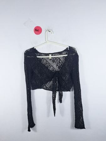 Liz Claiborne Black Crochet Top