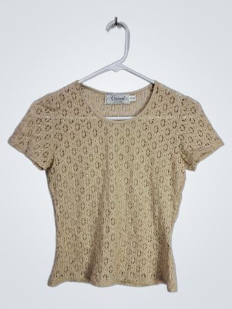 Adelsten Beige Lace Top