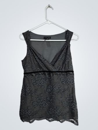 New York & Company Gray Lace Dress