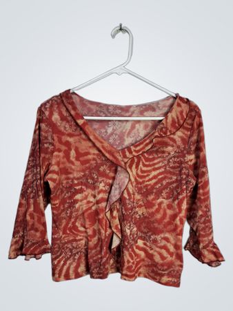 No Boundaries Burgundy Multi Long Sleeve Top
