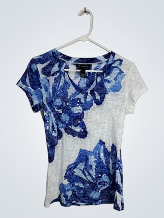 INC Blue Floral Blouse
