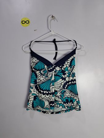 Blue and White Floral Tank Top