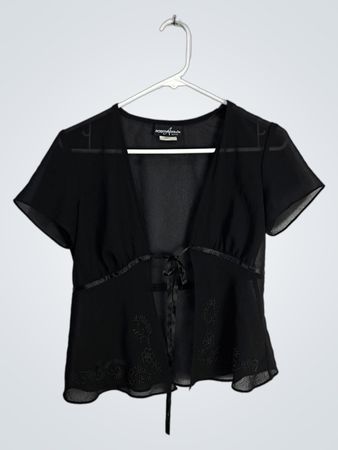 Positive Attitude Black Sheer Top