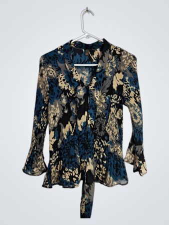 Serenade Blue and Black Floral Blouse