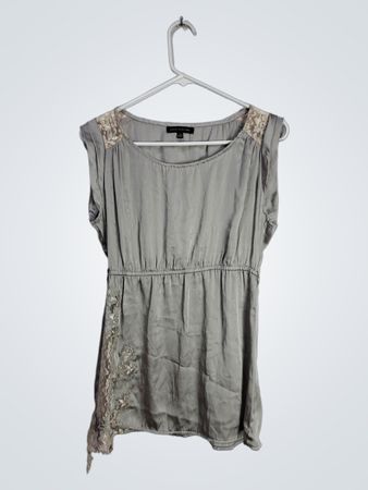 Love Culture Gray Lace Trim Dress