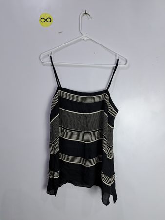 Vince Black and White Striped Tank Top