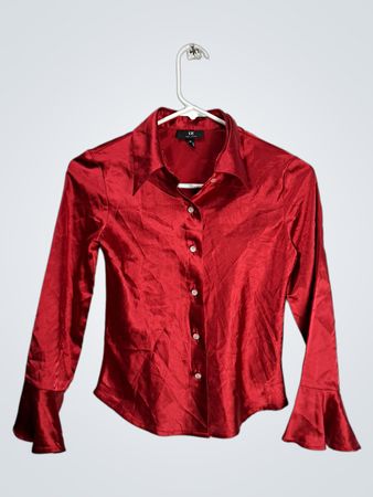 Red Long Sleeve Blouse