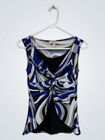 Only Blue and White Sleeveless Top