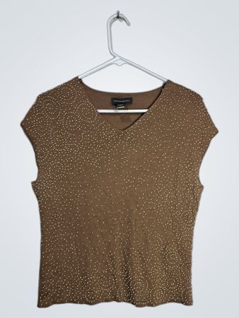 Brown Beaded Top