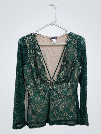 VENUS Green Lace Top