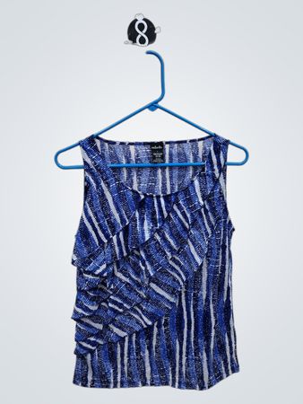 Rafaella Blue and White Striped Top