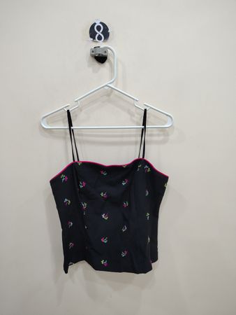 Black Embroidered Top