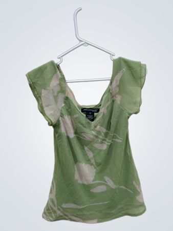 Green Floral Blouse
