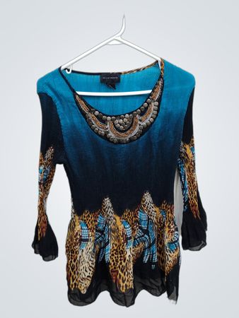Investments Animal Print Embellished Top