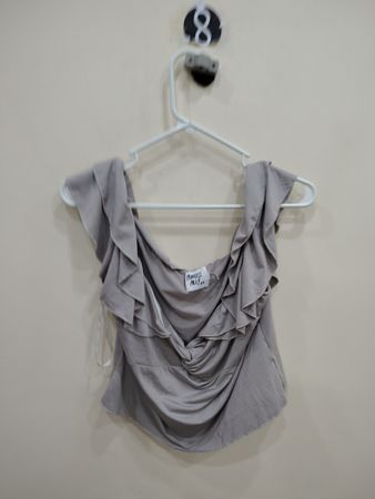 Gray Ruffled Top