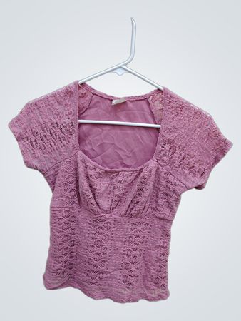 Pink Lace Crochet Top