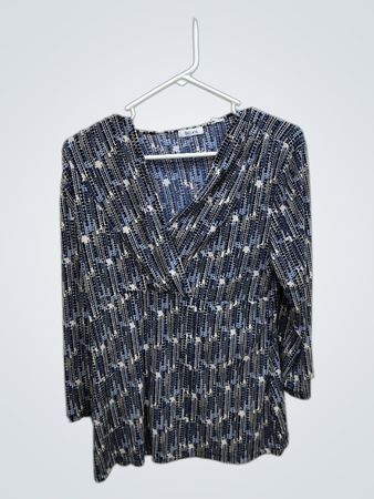 Liz & Co. Blue Patterned Top