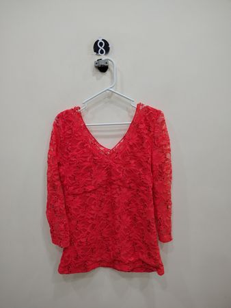 Red Lace Blouse