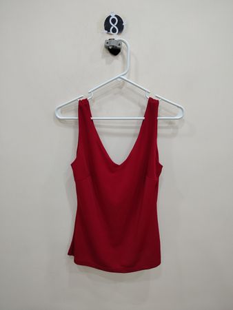 Red V-Neck Tank Top