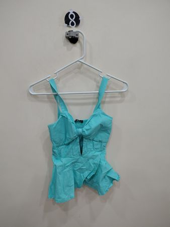 Teal Ruffled Top