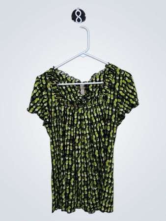 Green Polka Dot Blouse