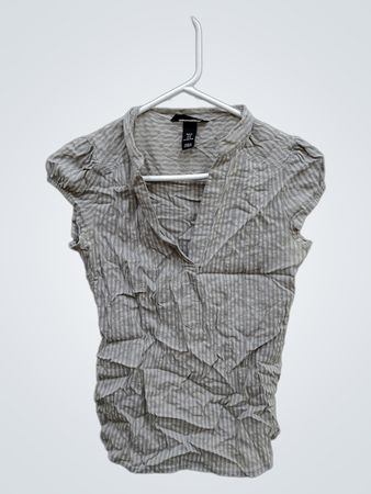 Gray and White Striped Top