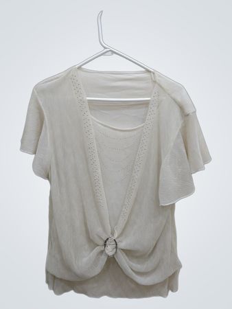 White Sheer Top with Rhinestones