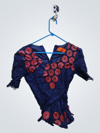 FILABEL Blue and Red Floral Top