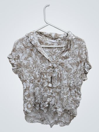 Blouse with Animal and Floral Pattern