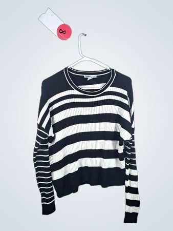 WHBM Outlet Black and White Striped Sweater