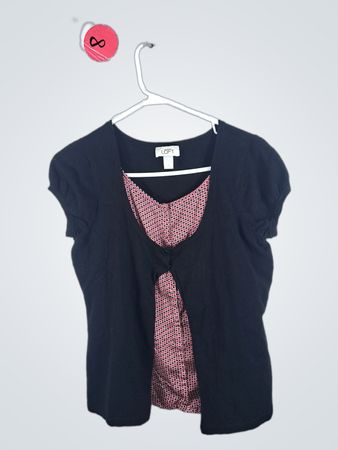 Ann Taylor Loft Black Short Sleeve Top