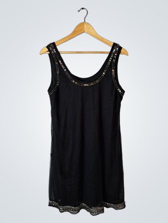 Black Sequined Tank Top