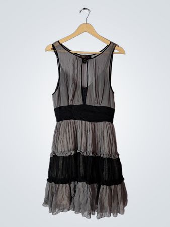 Grey and Black Tiered Dress