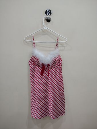 Red and White Striped Lingerie Top