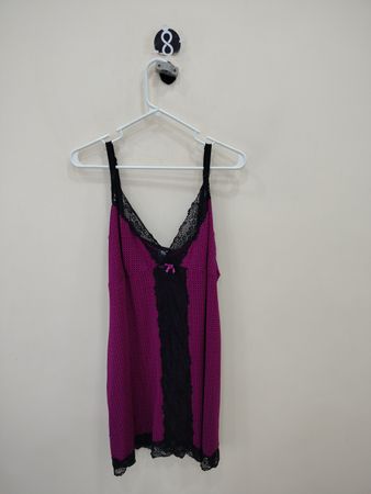 Women's Purple Camisole with Black Lace Trim