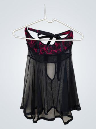 Black and Pink Sheer Dress