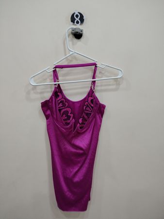 Pink Satin Cami with Heart Embroidery