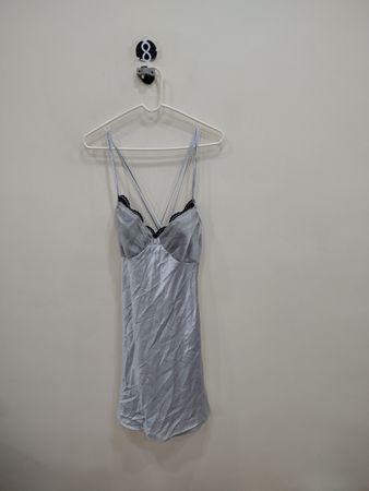 Light Blue Lace-Trimmed Bodysuit