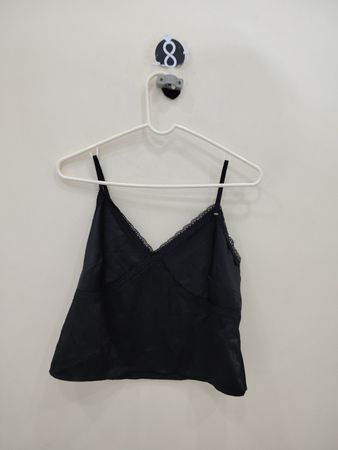 Black Camisole with Lace Trim