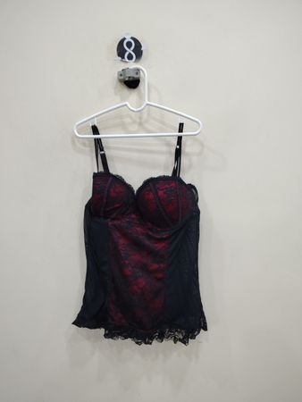 Red and Black Lace Camisole