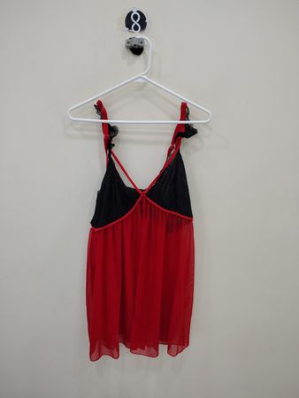 Red and Black Lace Chemise