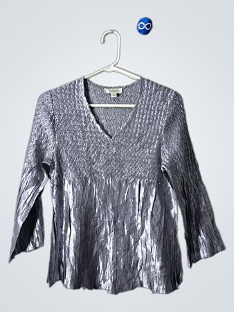 Dressbarn Metallic Pleated Blouse