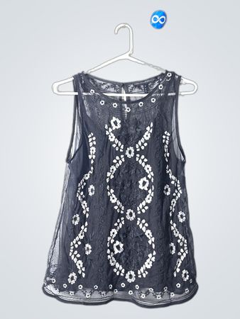 White House Black Market Black Lace Top