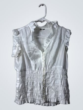 White Ruffled Top