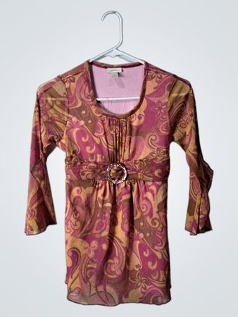 Limited Too Pink and Gold Paisley Dress